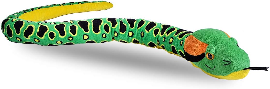 Green Anaconda Snake Plush Toy – 54-Inch Stuffed Animal, Soft & Huggable Wildlife Plushie