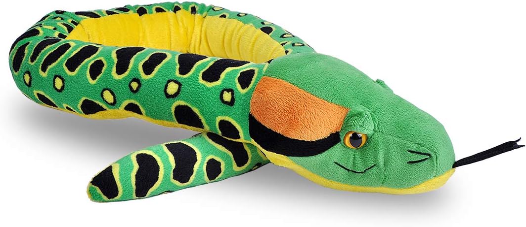 Green Anaconda Snake Plush Toy – 54-Inch Stuffed Animal, Soft & Huggable Wildlife Plushie