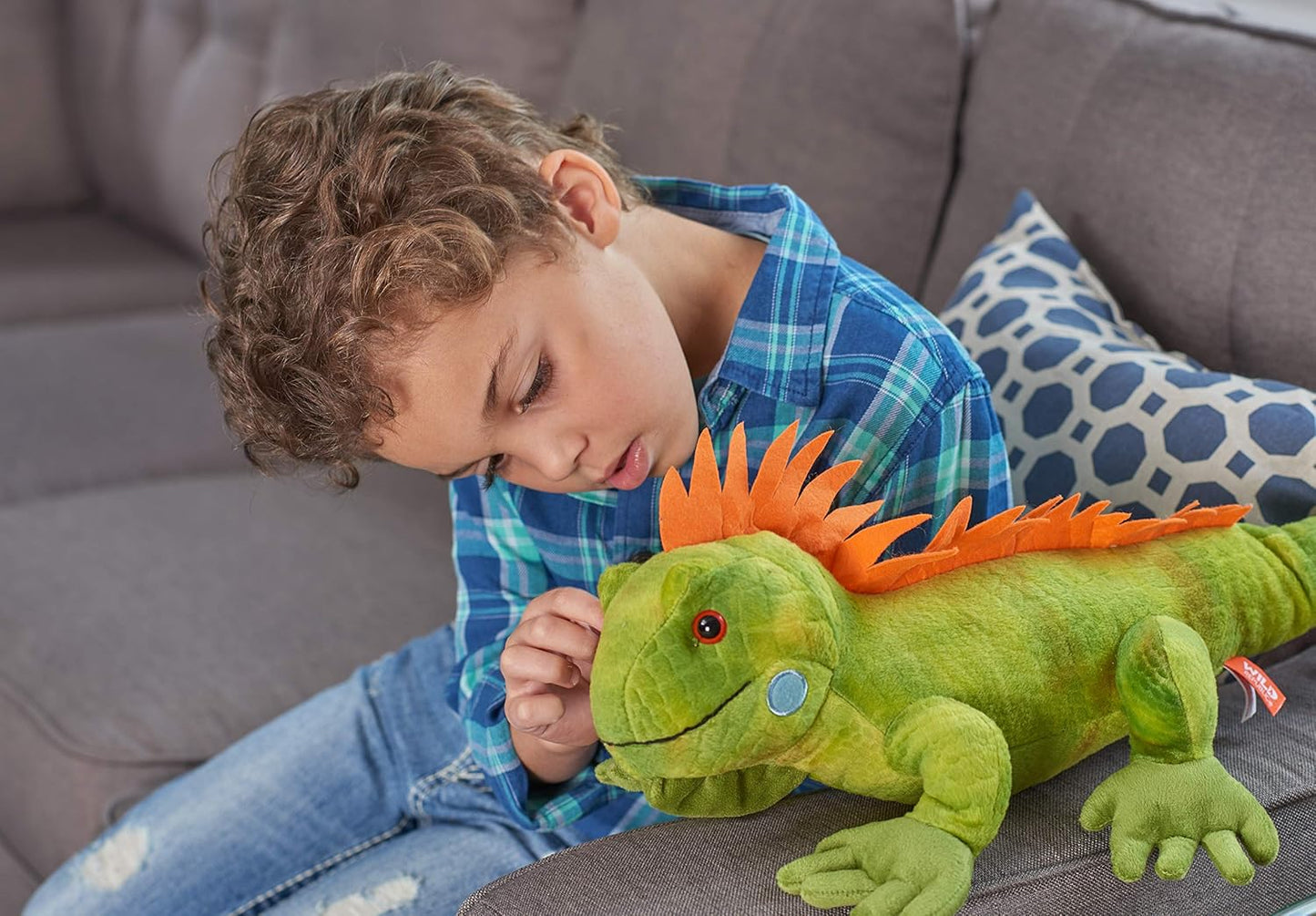 Green Iguana Plush Toy – 23-Inch Stuffed Animal, Soft & Huggable Wildlife Plushie