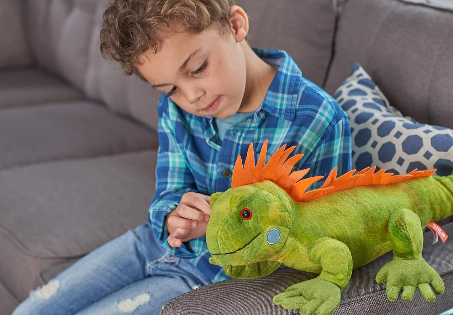 Green Iguana Plush Toy – 23-Inch Stuffed Animal, Soft & Huggable Wildlife Plushie
