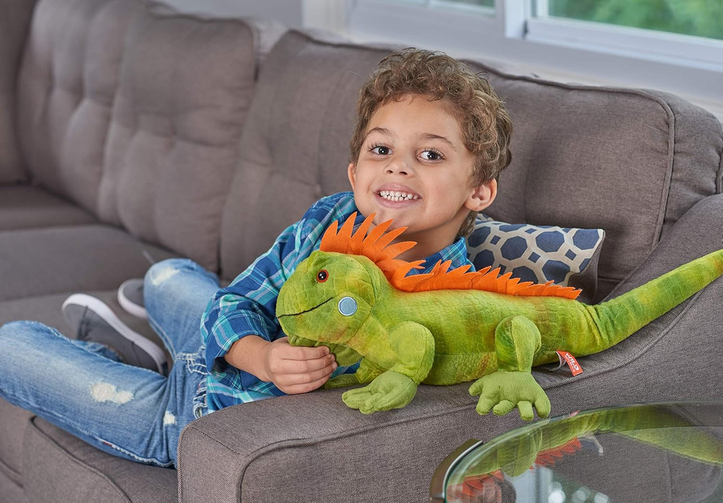 Green Iguana Plush Toy – 23-Inch Stuffed Animal, Soft & Huggable Wildlife Plushie