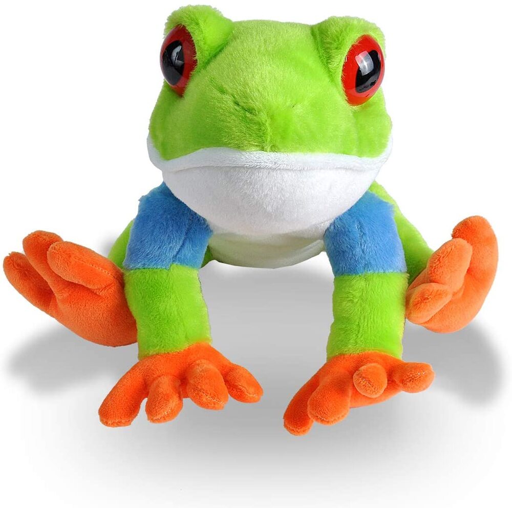 Red-Eyed Tree Frog Plush Toy – 12-Inch Stuffed Animal, Soft & Huggable Wildlife Plushie