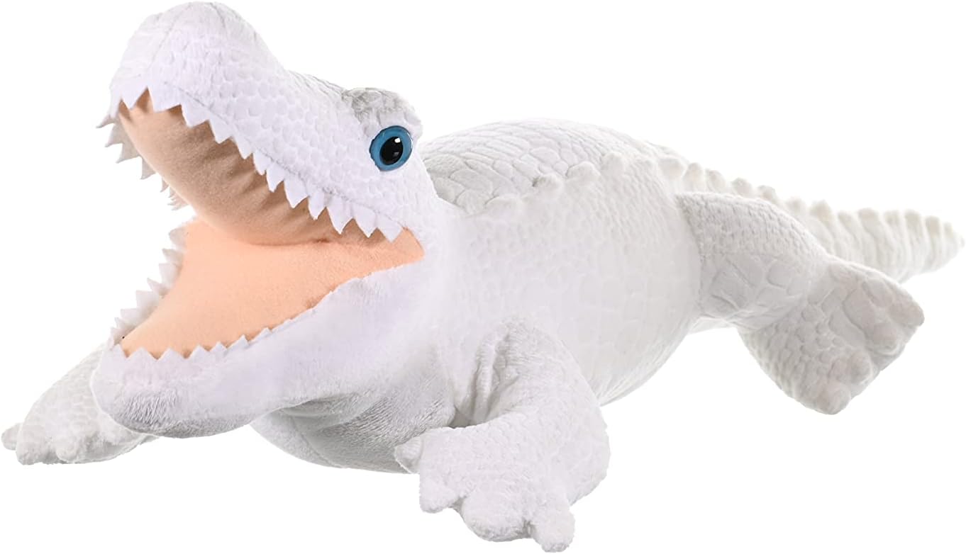 White Alligator Plush Toy – 23-Inch Stuffed Animal, Soft & Huggable Wildlife Plushie