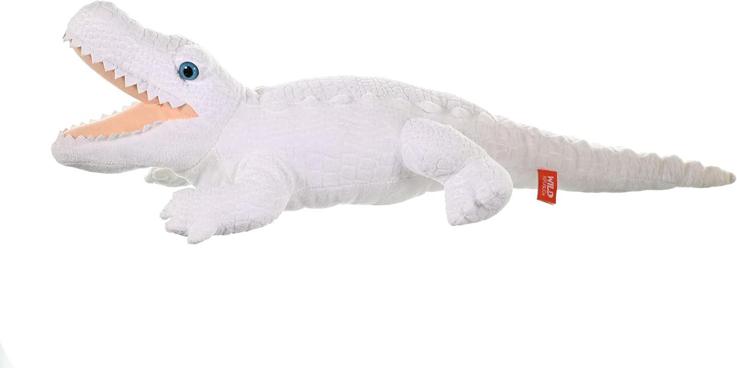 White Alligator Plush Toy – 23-Inch Stuffed Animal, Soft & Huggable Wildlife Plushie