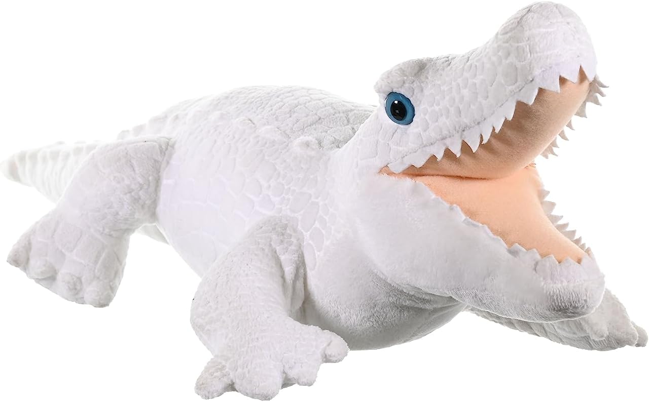 White Alligator Plush Toy – 23-Inch Stuffed Animal, Soft & Huggable Wildlife Plushie