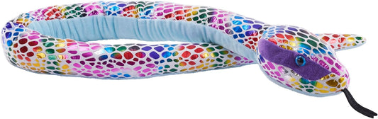 Rainbow Dotted Snake Plush Toy – 54-Inch Stuffed Animal, Soft & Huggable Wildlife Plushie