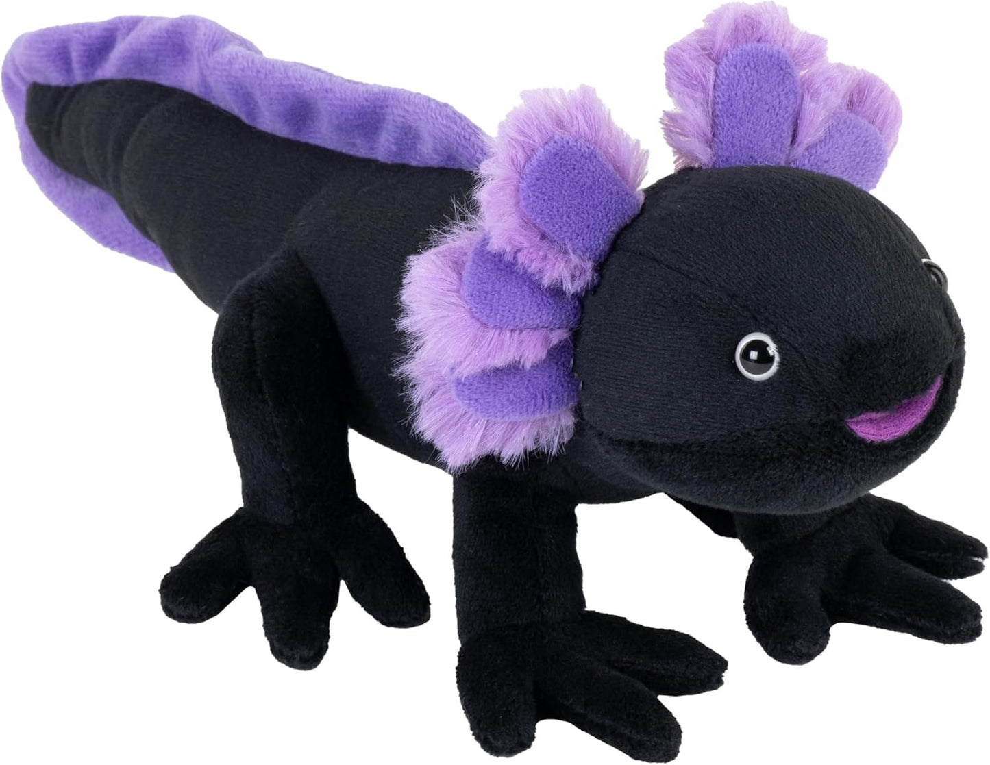 Mini Black Axolotl, – 8-Inch Stuffed Animal, Soft & Huggable Wildlife Plushie