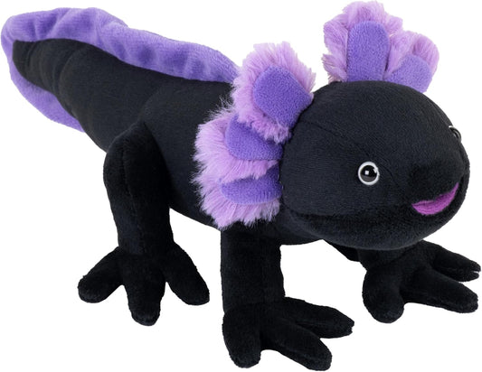 Mini Black Axolotl, – 8-Inch Stuffed Animal, Soft & Huggable Wildlife Plushie