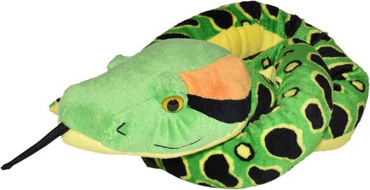 Green Anaconda Snake Plush Toy – 54-Inch Stuffed Animal, Soft & Huggable Wildlife Plushie