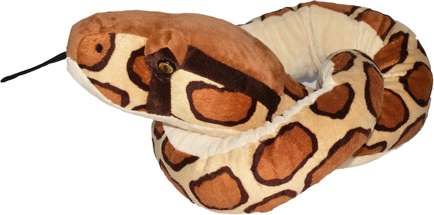 Burmese Python Snake Plush Toy – 54-Inch Stuffed Animal, Soft & Huggable Wildlife Plushie