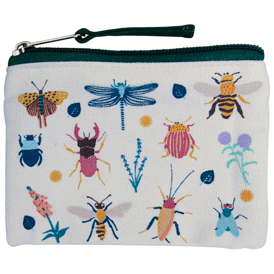 Organic Cotton Botanical Coin Purse – 3.5" x 4.72" Eco-Friendly Accessory