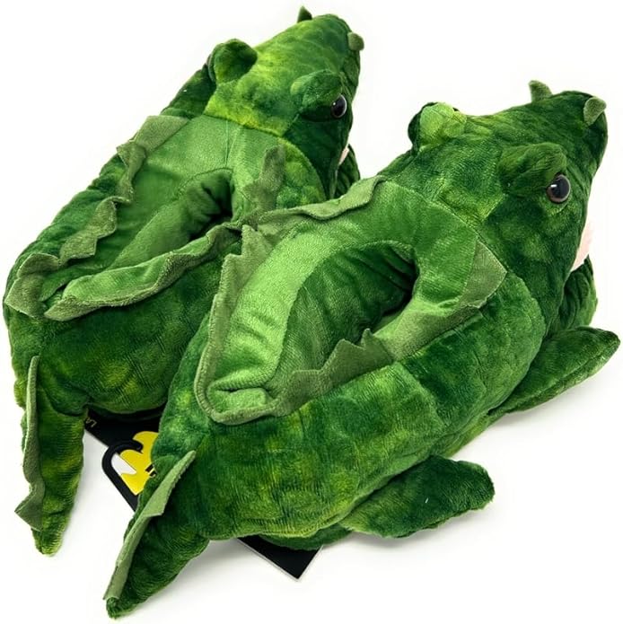 Alligator Hugs Kids Slippers – Soft Prehistoric Reptile Crocodilian Plush House Slippers - Image 3