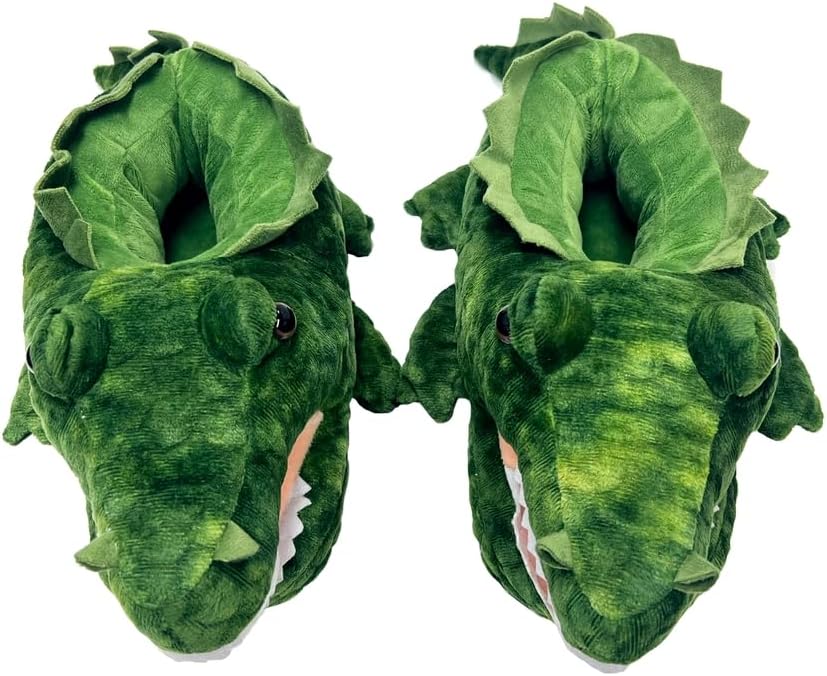 Alligator Hugs Kids Slippers – Soft Prehistoric Reptile Crocodilian Plush House Slippers - Image 5
