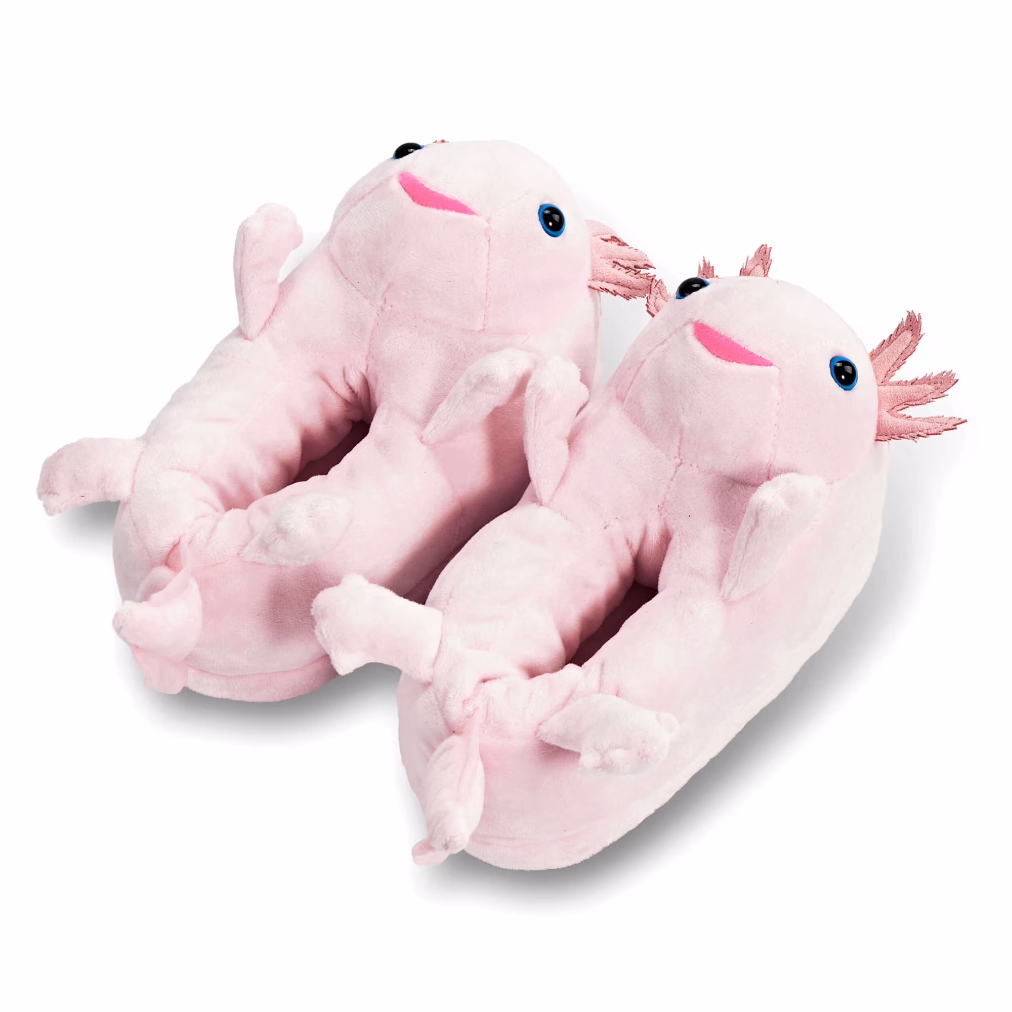 Pink Axolotl Hugs Kids Slippers – Soft Prehistoric Amphibian Creature Indoor House Slippers - Image 2