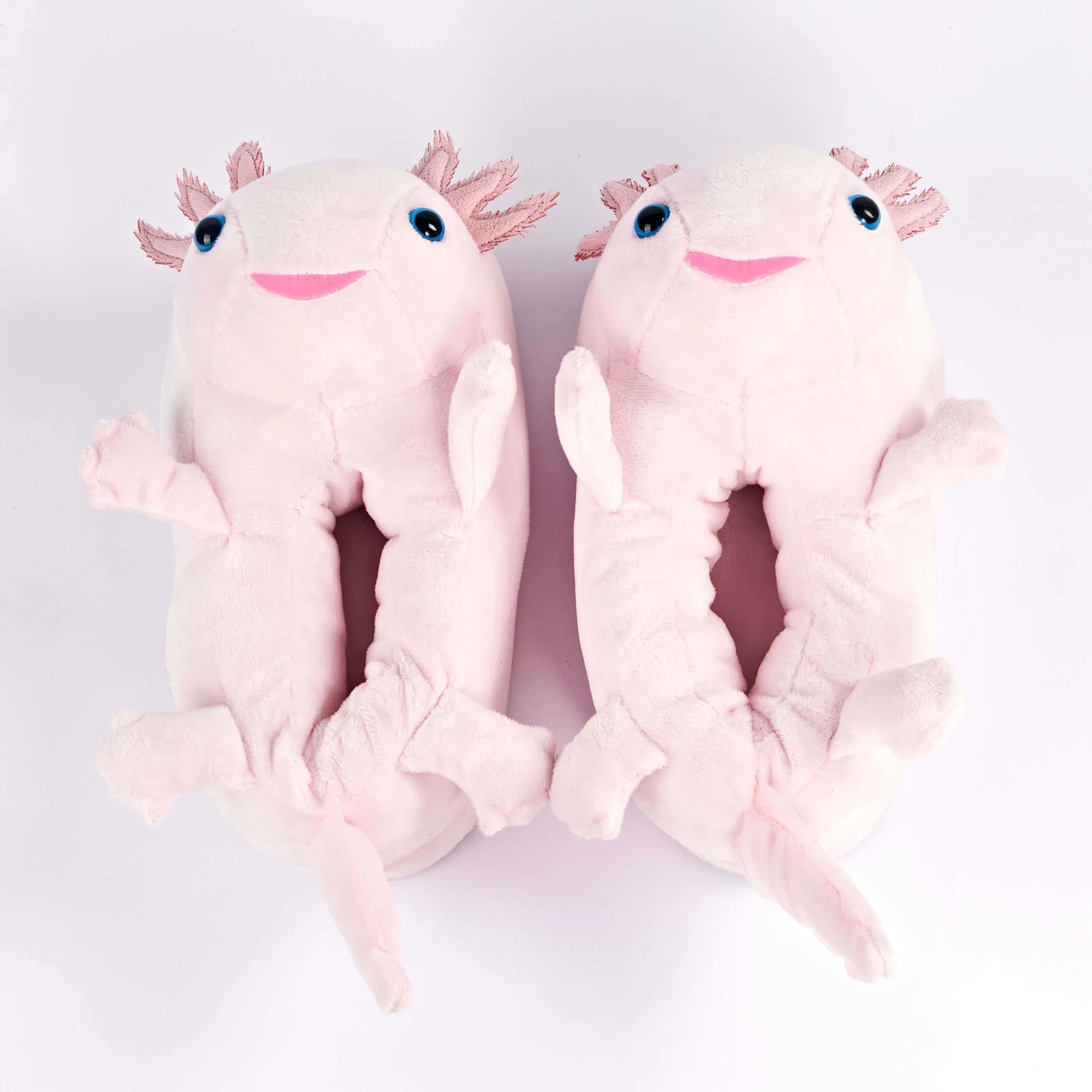 Pink Axolotl Hugs Kids Slippers – Soft Prehistoric Amphibian Creature Indoor House Slippers