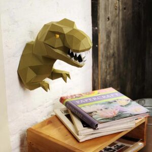 T-Rex 3D Paper Model Wall Art – DIY