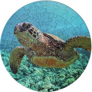 Marine Turtle 56 Piece Round Puzzle for Kids Ocean