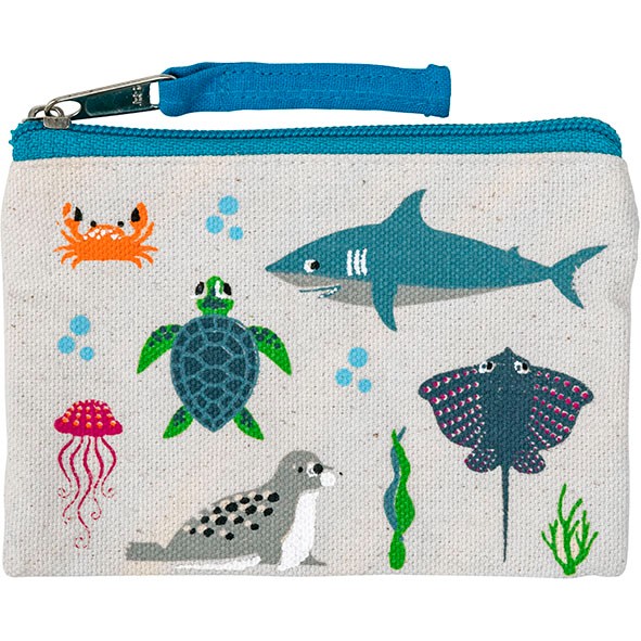 Organic Cotton Ocean Travel & Storage Zip Pouch
