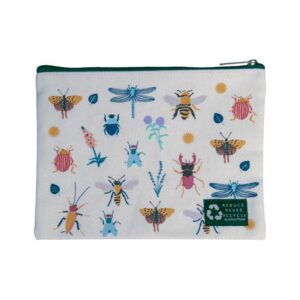 Organic Cotton Botanical Everyday Storage Zipper Pouch