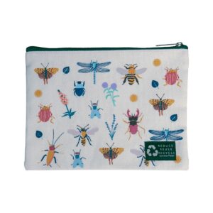 Organic Cotton Botanical Everyday Storage Zipper Pouch