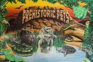 Retro Prehistoric Pets Sign  Poster