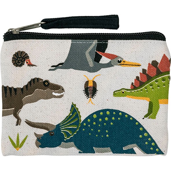 Organic Cotton Dinosaur Multipurpose Zipper Pouch