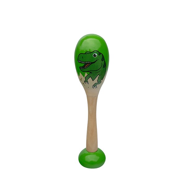 7.5" Wooden Dinosaur Maracas for Kids