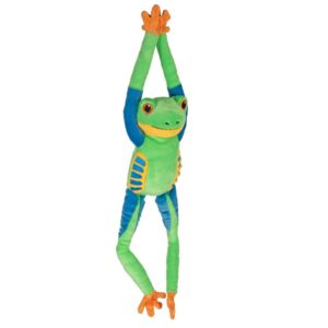 Hanging Red-Eyed Tree Frog Plushie Animal with Hook & Loop Attachment
