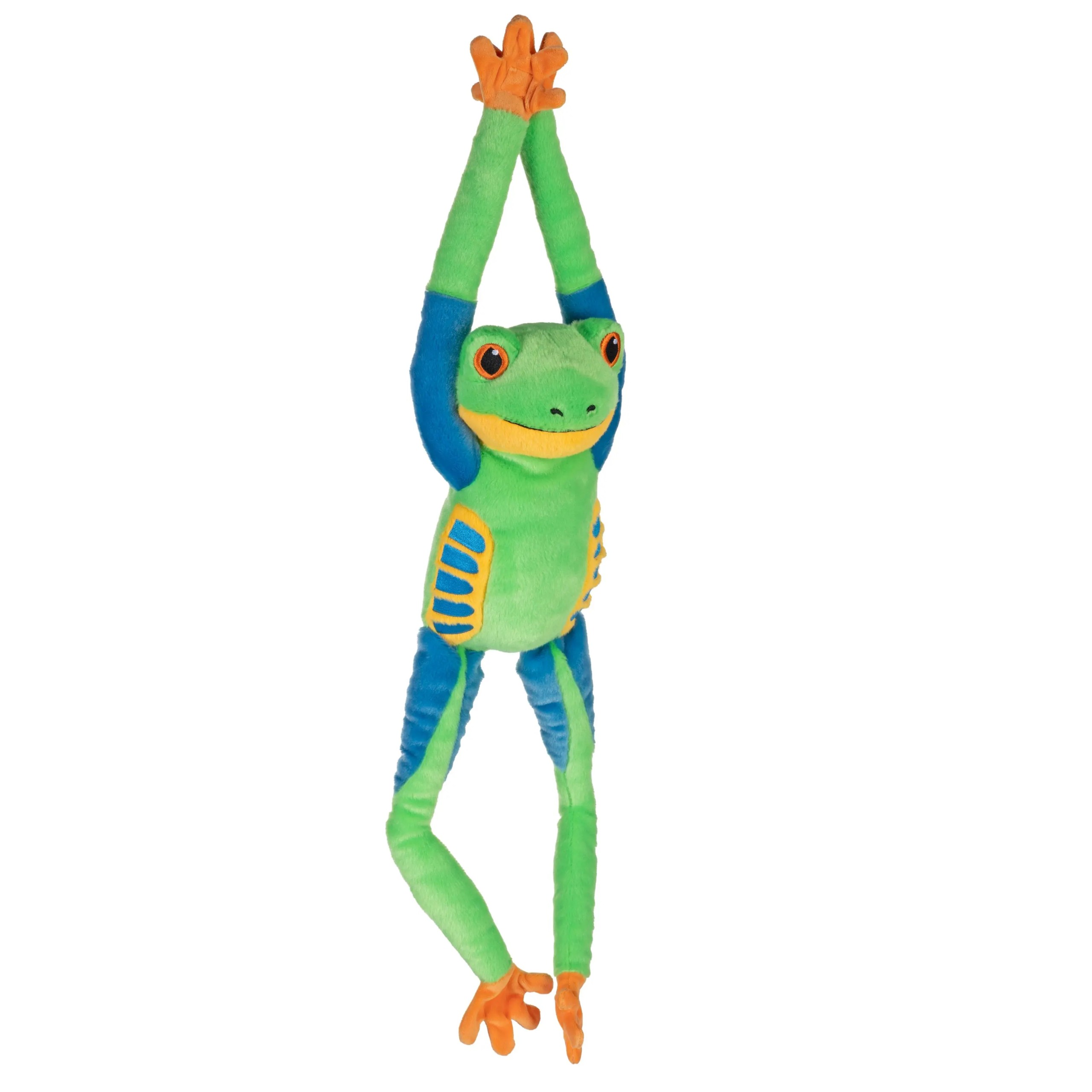 Hanging Red-Eyed Tree Frog Plushie Animal with Hook & Loop Attachment