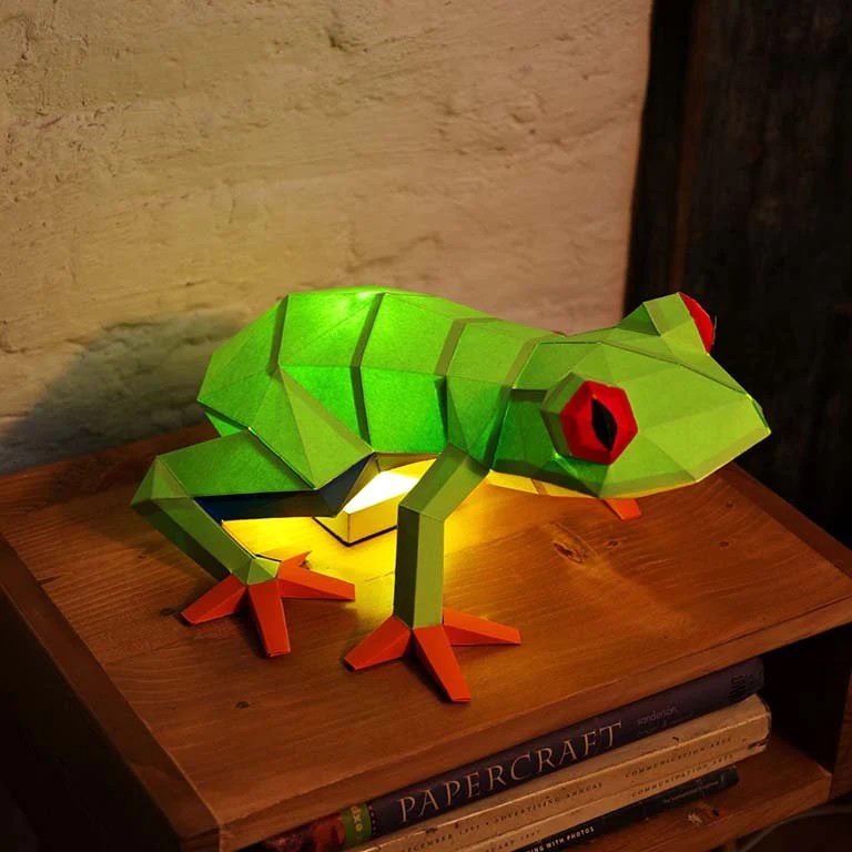 Frog 3D Paper Model Lamp – DIY
