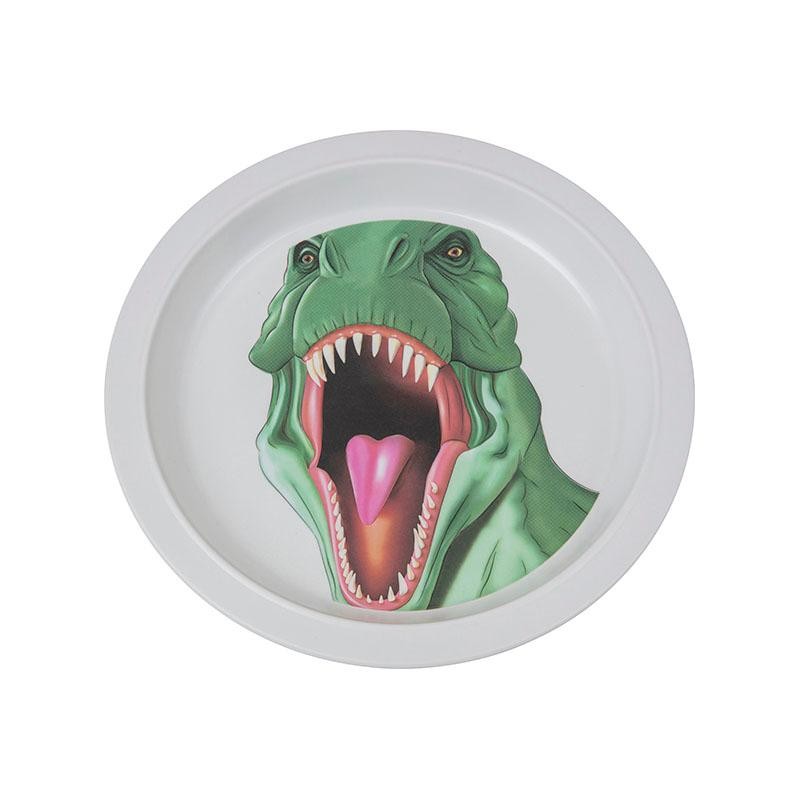T-Rex Set - Dinosaur Plate, Bowl & Tumbler Set | Kids Tableware Set, Dishwasher Safe, BPA-Free Dinnerware